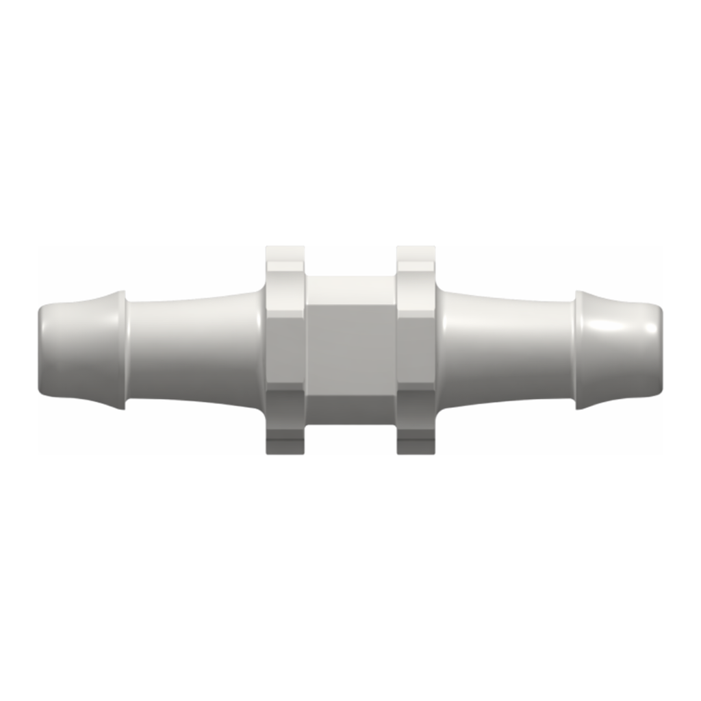 Straight Through Tube Fitting with 500 Series Barbs, 3/16` (4.8 mm) ID Tubing