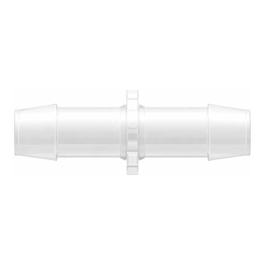Straight Through Tube Fitting with 600 Series Barbs, 1/2` (12.7 mm) ID Tubing