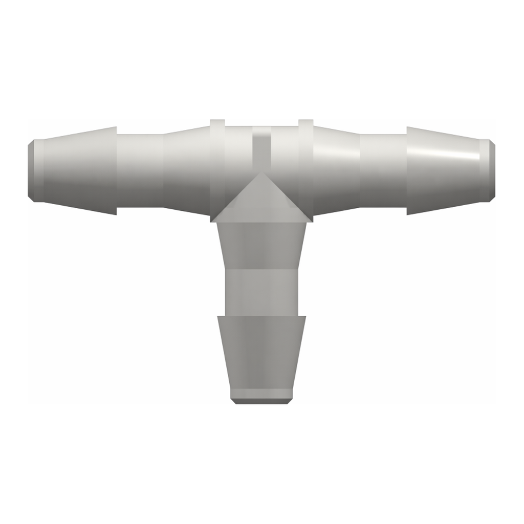 Tee Tube Fitting with 200 Series Barbs, 1/8` (3.2 mm) ID Tubing