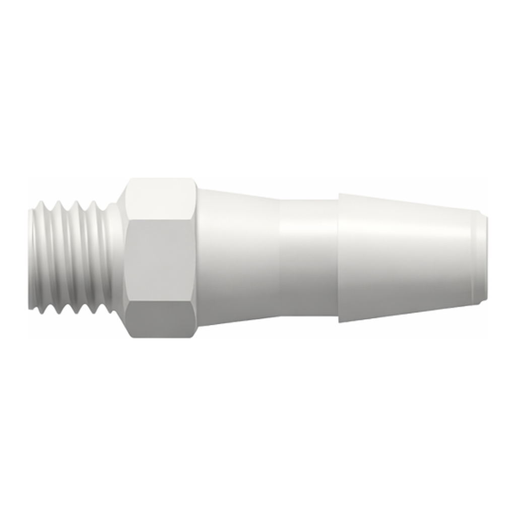 10-32 Special Tapered Thread with 1/4` Hex to 200 Series Barb, 5/32` (4.0 mm) ID Tubing
