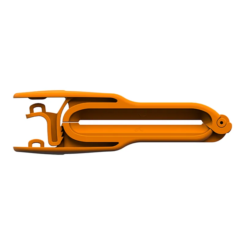 PharmaLok™ Large Tube Clamp, wall thickness 1/8” (3.2mm) to 1/4” (6.4mm), max OD 2.5” (63.5mm), Glass filled orange nylon