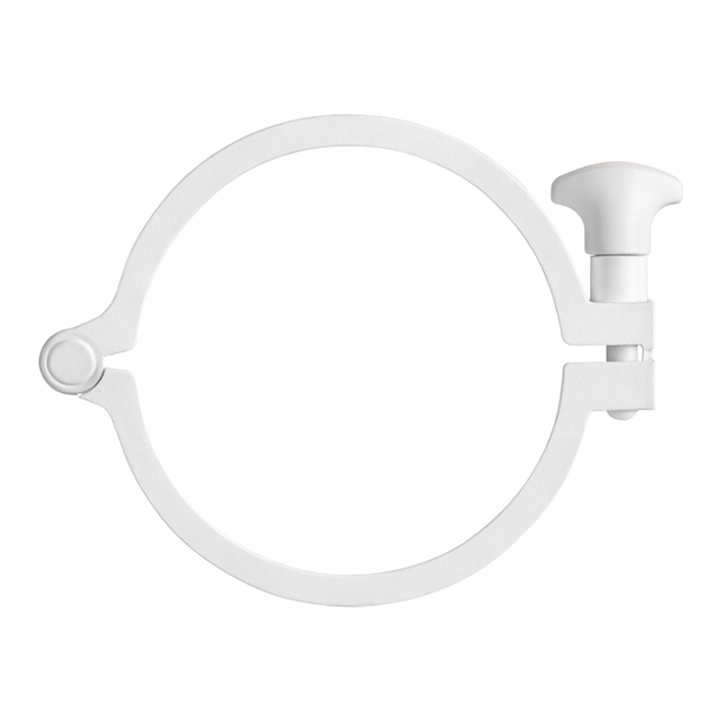 Clamp, Flange, 4 inch (101.6mm), Glass Reinforced White Nylon