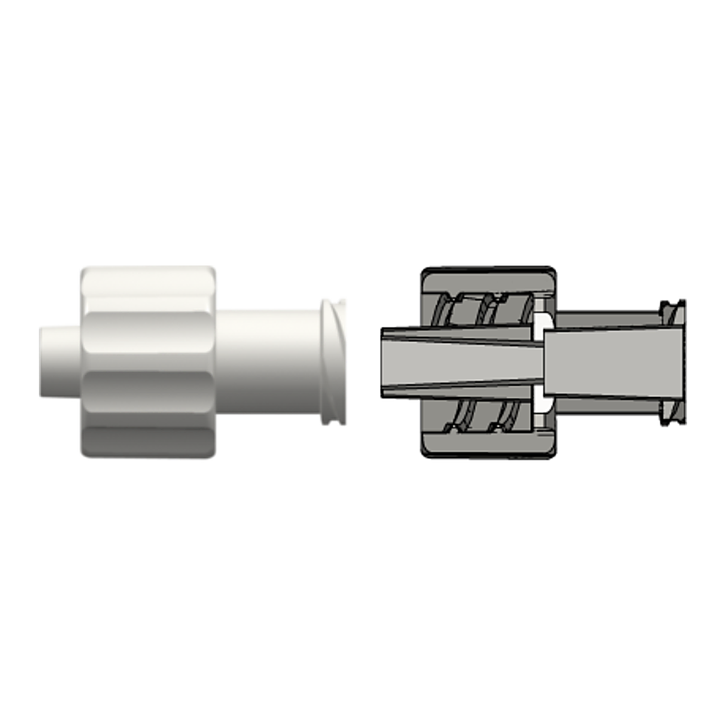 Male Luer Integral Lock Ring to Female Luer Thread Style Coupler
