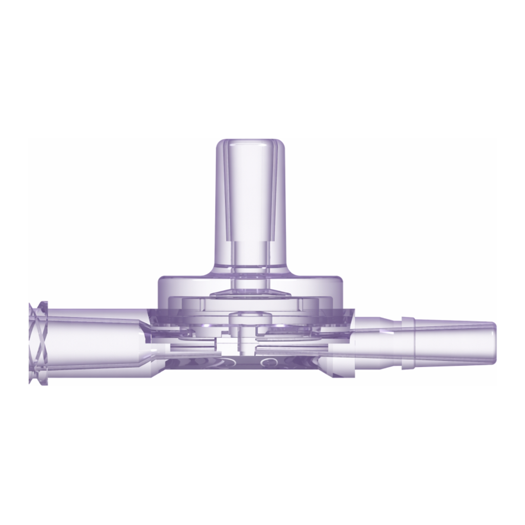 Double Check Valve, Female Luer Chimney Port, 2-5 PSI Cracking Pressure