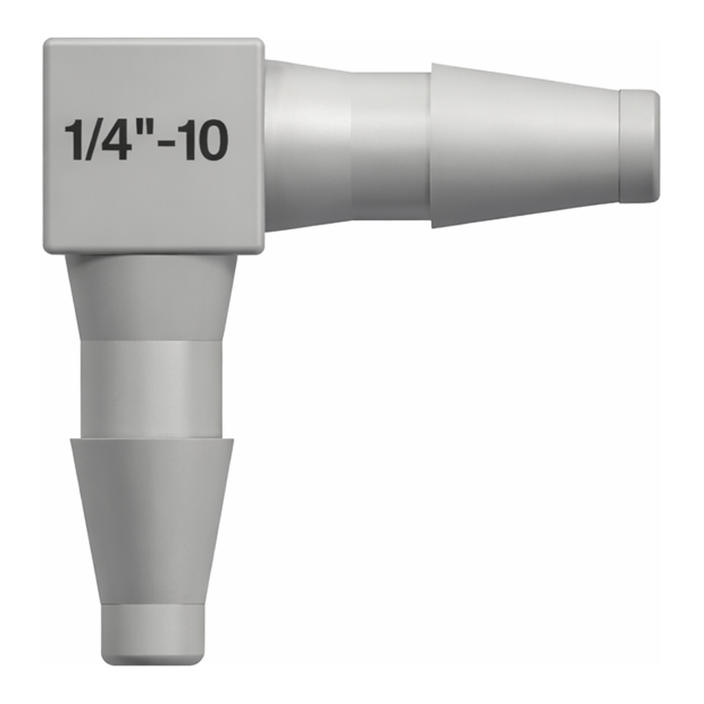 Elbow Tube Fitting with Classic Series Barbs, 3/32` (2.4 mm) ID Tubing