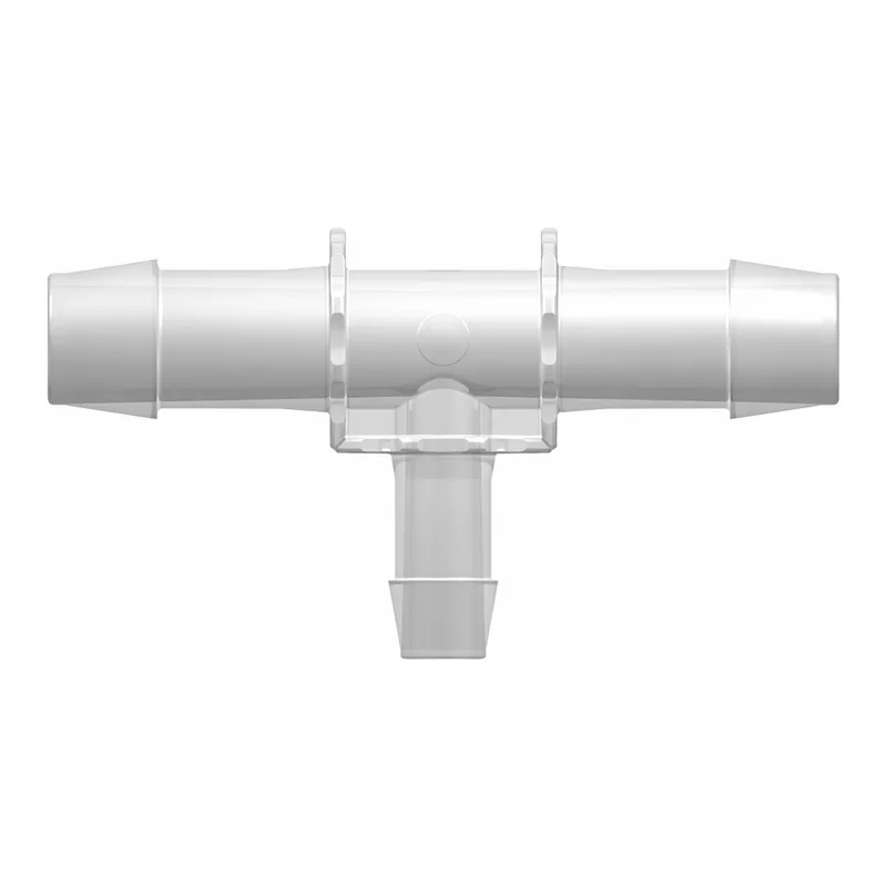 Tee Reduction Connector with 600 Series Barbs, (2X) 3/4` (19.0 mm) and 1/2` (12.7 mm) ID Tubing