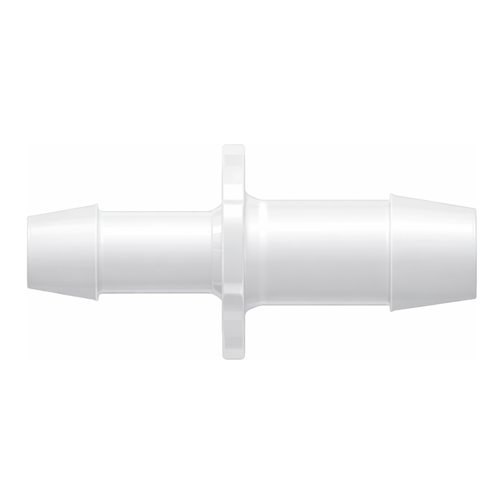 Straight Through Reduction Connector with 600 Series Barbs, 1/2` (12.7 mm) and 3/8` (9.5 mm) ID Tubing