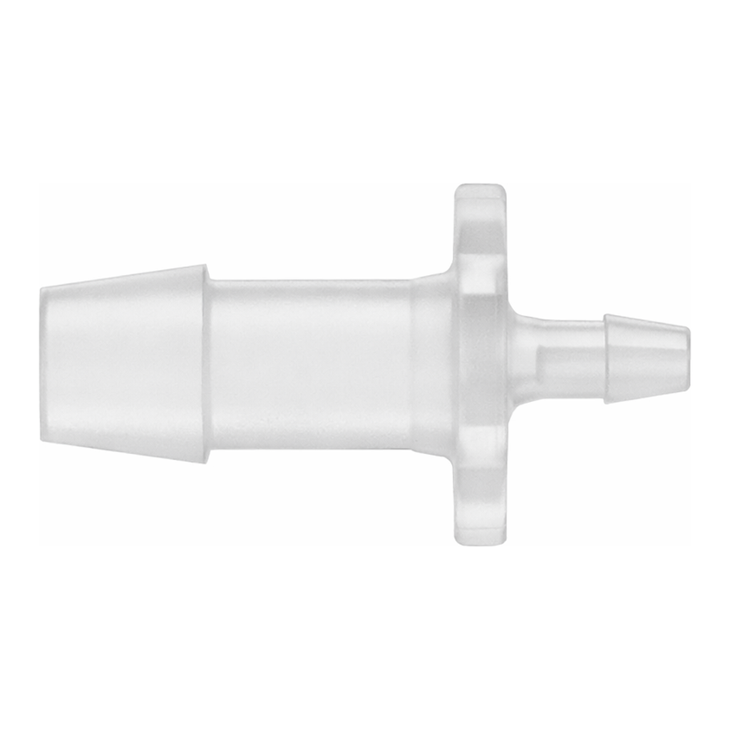 Straight Through Reduction Tube Fitting with 600 Series Barbs, 3/8` (9.5 mm) and 1/8` (3.2 mm) ID Tubing