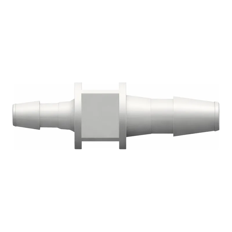 Straight Through Reduction Tube Fitting with 200 Series Barbs, 3/32` (2.4 mm) and 1/16` (1.6 mm) ID Tubing