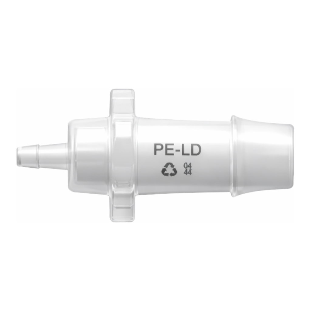 Straight Through Reduction Tube Fitting with 500 Series Barbs, 3/8` (9.5 mm) and 1/8` (3.2 mm) ID Tubing