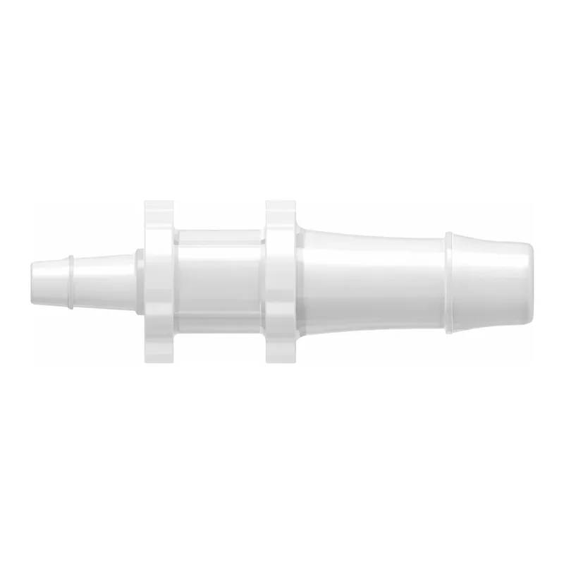 Straight Through Reduction Tube Fitting with 500 Series Barbs, 1/4` (6.4 mm) and 1/8` (3.2 mm) ID Tubing