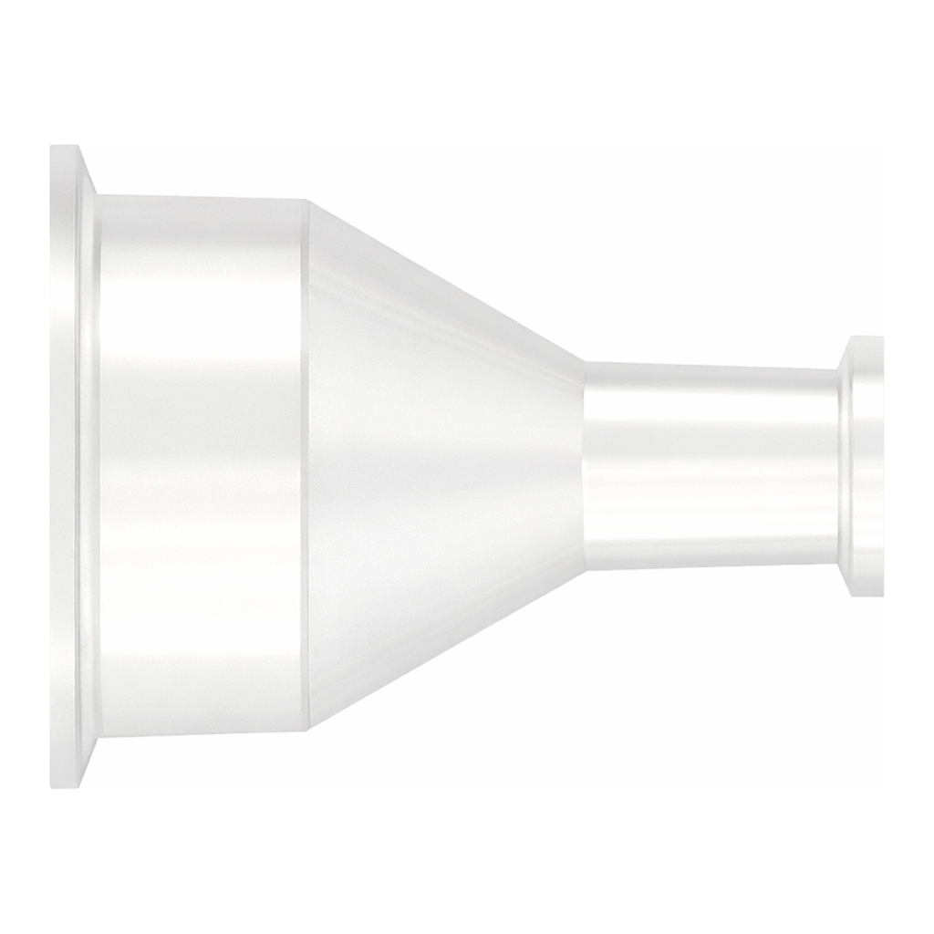 Sanitary Fitting, Concentric Reducer 2` (50.8mm) TC x .75` (19.0mm) TC, Animal-Free Nat PP