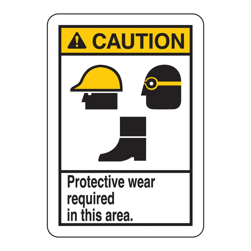 Brady CAUTION Protective Wear Required In This Area. Sign