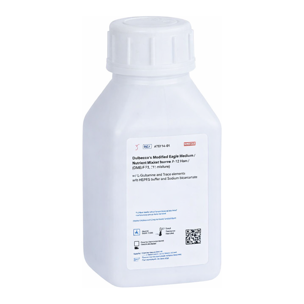 Himedia Dulbecco`s Modified Eagle Medium / Nutrient Mixture F-12 Ham (DMEM / F12, 1:1 mixture) w/ L-Glutamine and Trace elements w/o HEPES buffer and Sodium bicarbonate