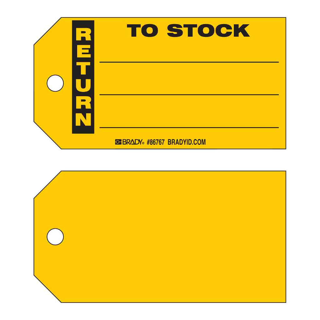 Brady RETURN TO STOCK Production Tag