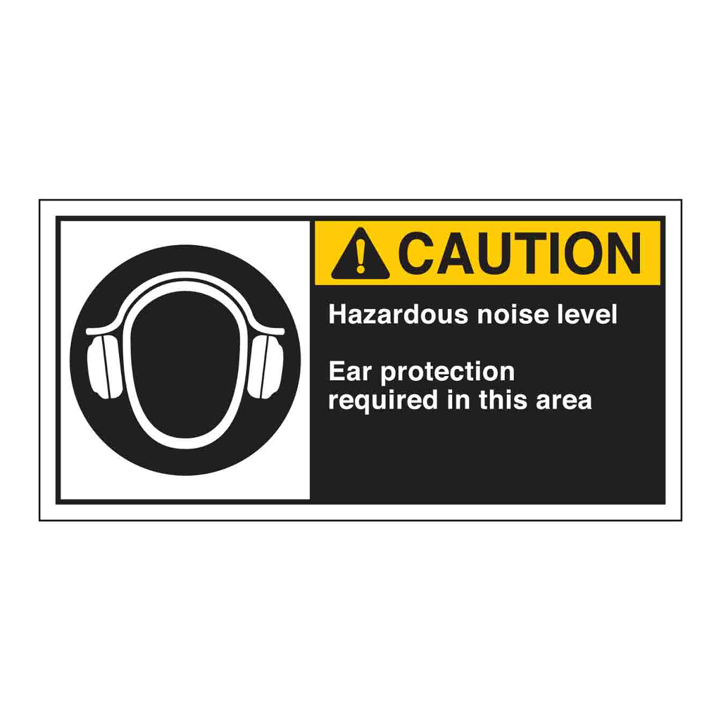 Brady HAZARDOUS NOISE LEVEL EAR PROTECTION REQUIRED IN THIS AREA Labels