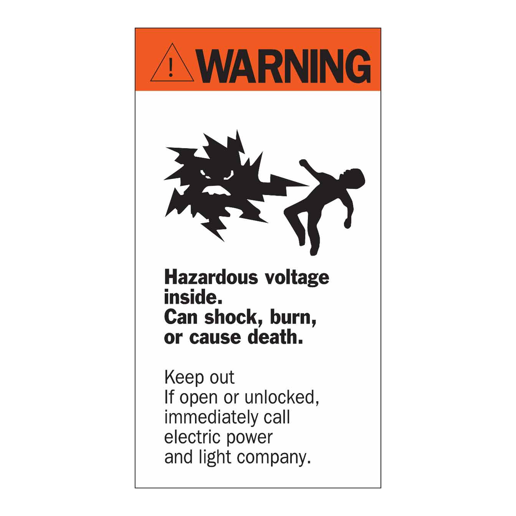 Brady WARNING HAZARDOUS VOLTAGE INSIDE Sign