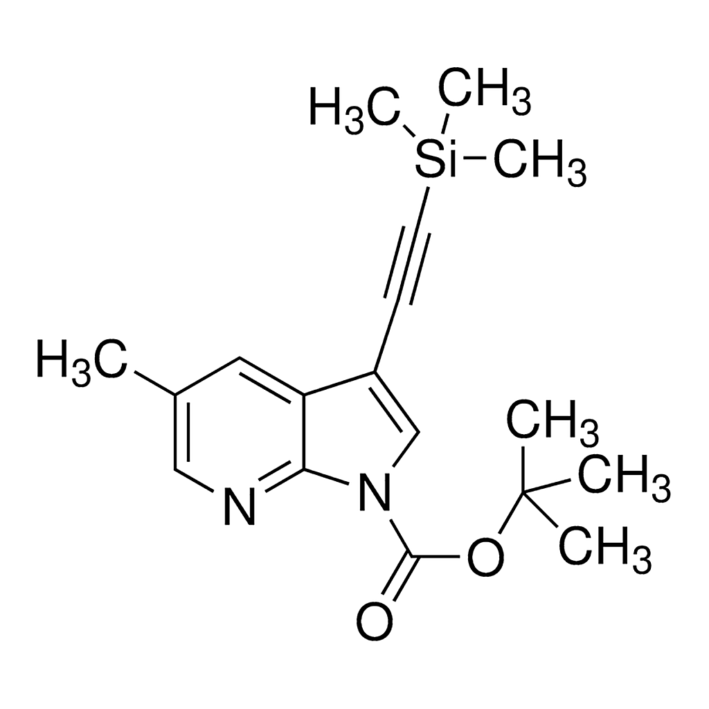Merck tert-Butyl 5-methyl-3-((trimethylsilyl)ethynyl)-1H-pyrrolo[2,3-b]pyridine-1-carboxylate