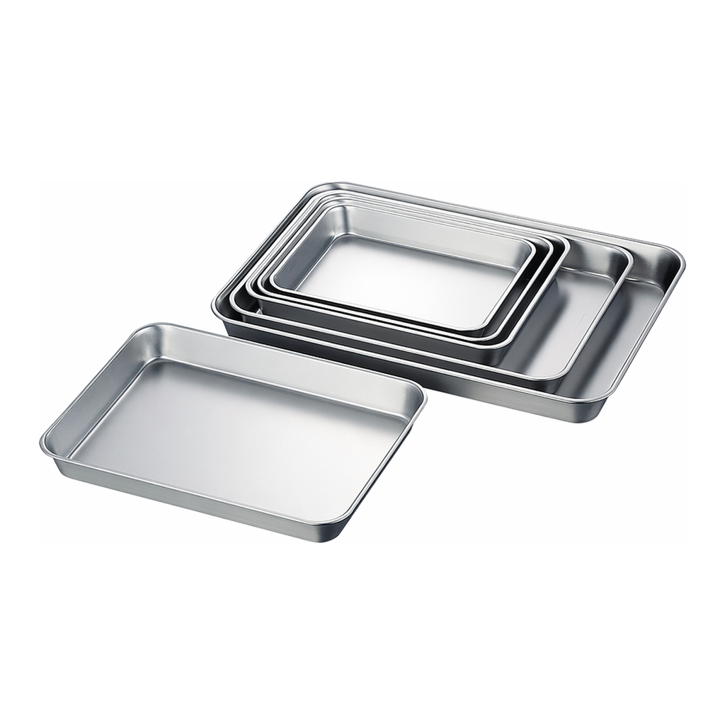 AS ONE Stainless Steel Square Shallow Tray (Matte Type), 스테인리스 스틸 각형 트레이(얕은 형) (무광 타입)