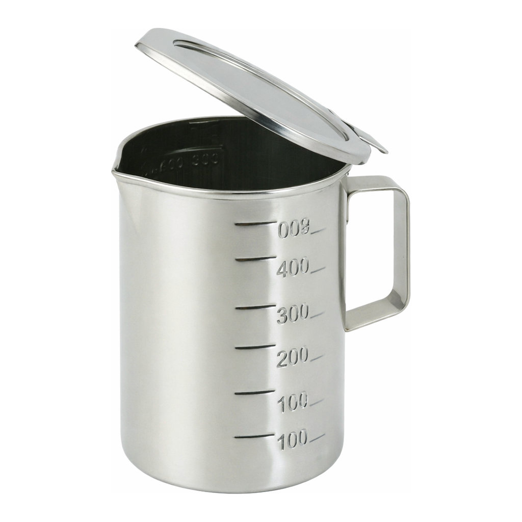 AS ONE Beaker with Lid SUS, 뚜껑 부착형 비커(경첩식)