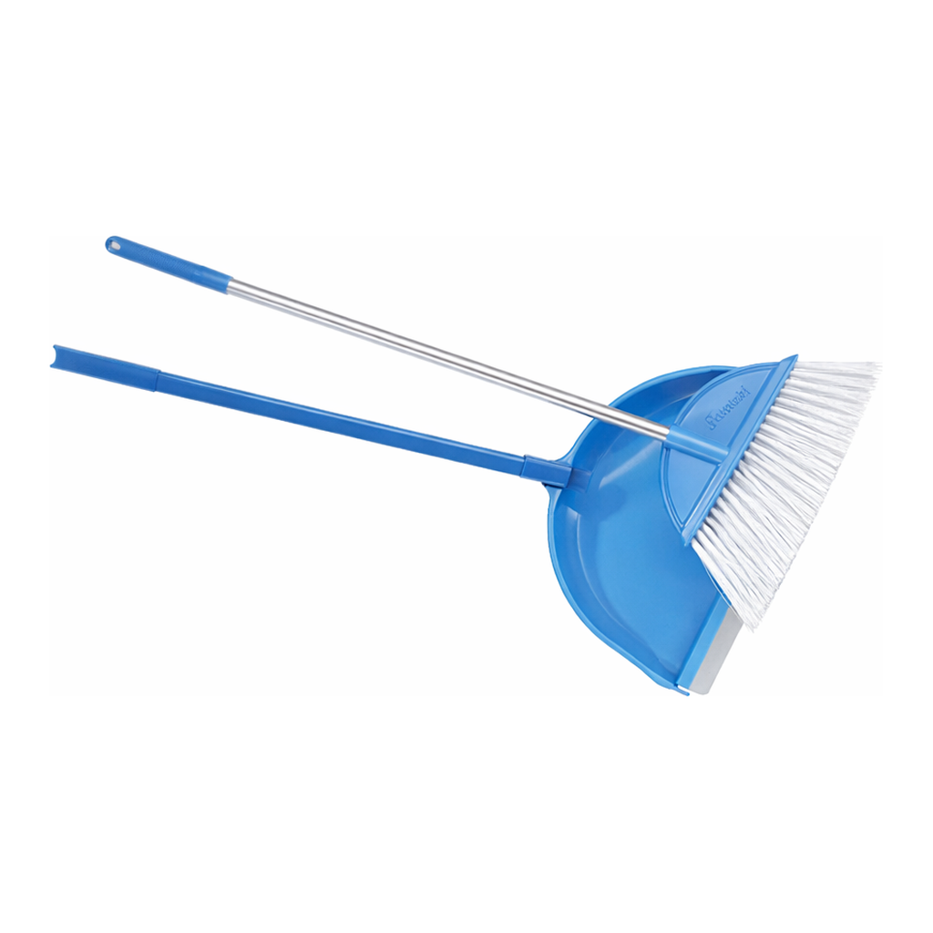 Daihan Science Broom & Folding Dustpan-set, Bristle w320mm, PP Handle, Angled Dustpan, L72cmGoo