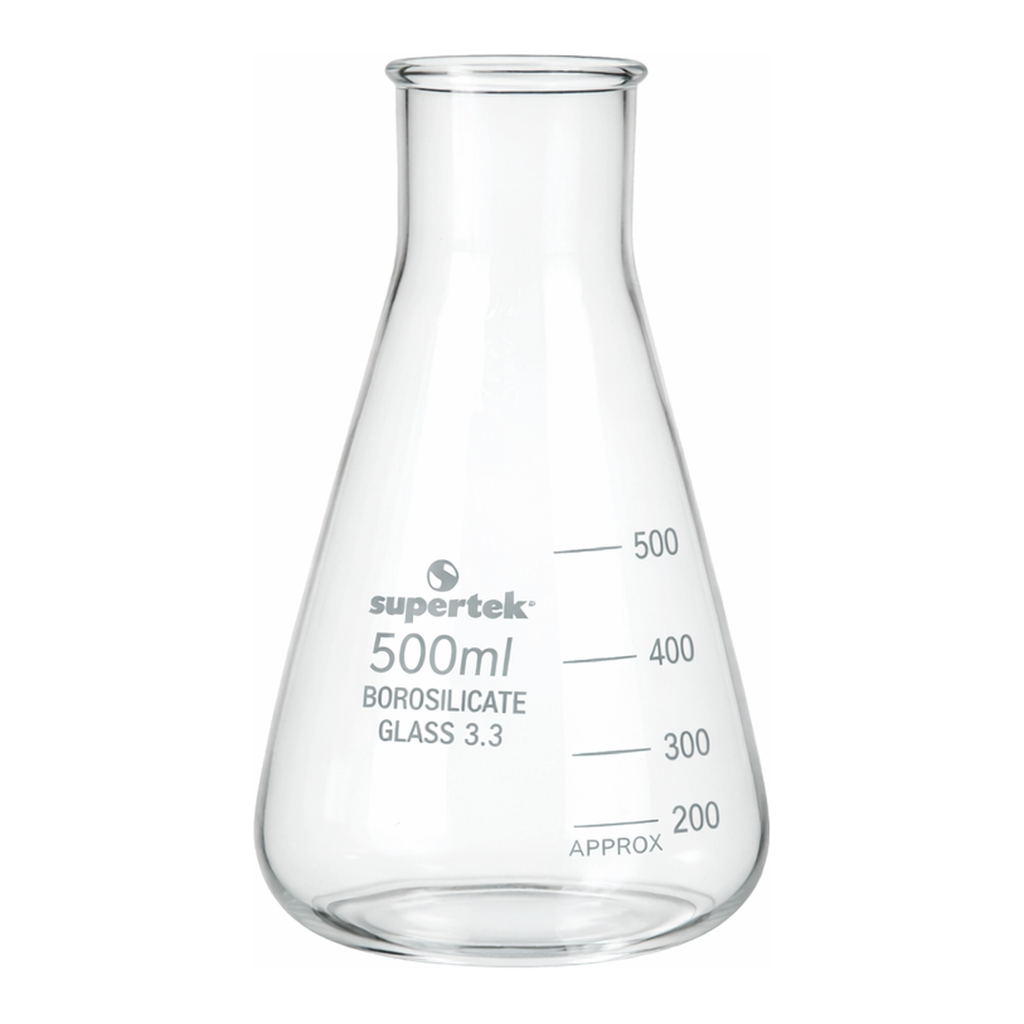Supertek Flask, Conical (Erlenmeyer), Graduated, Wide Neck
