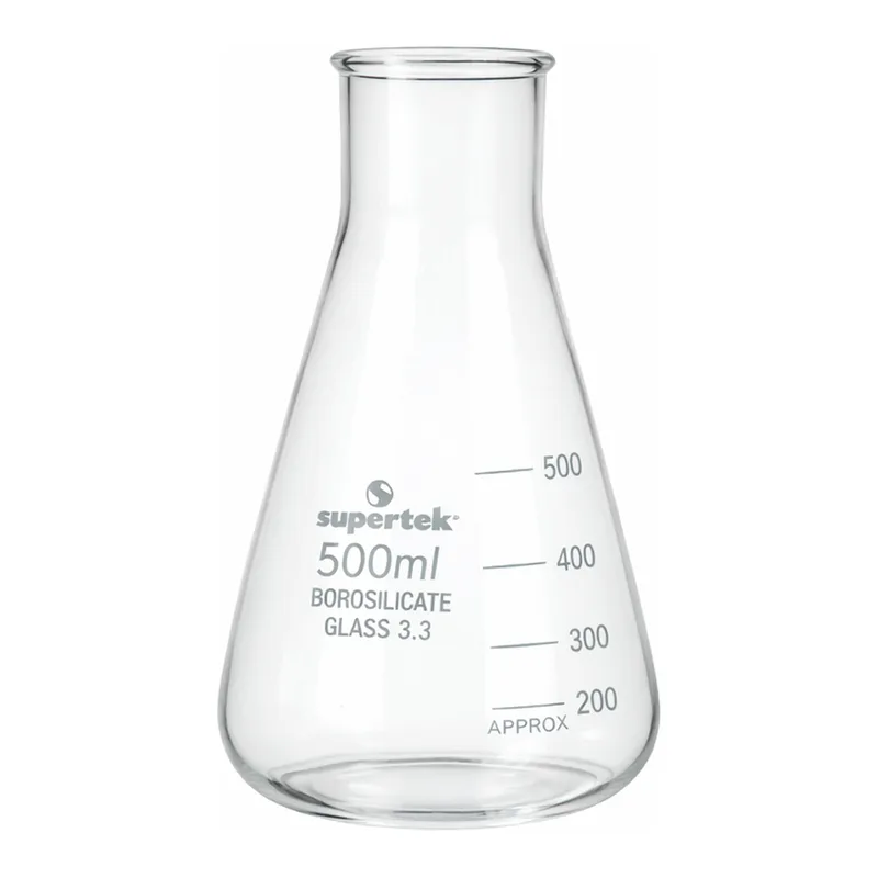 Supertek Flask, Conical (Erlenmeyer), Graduated, Wide Neck