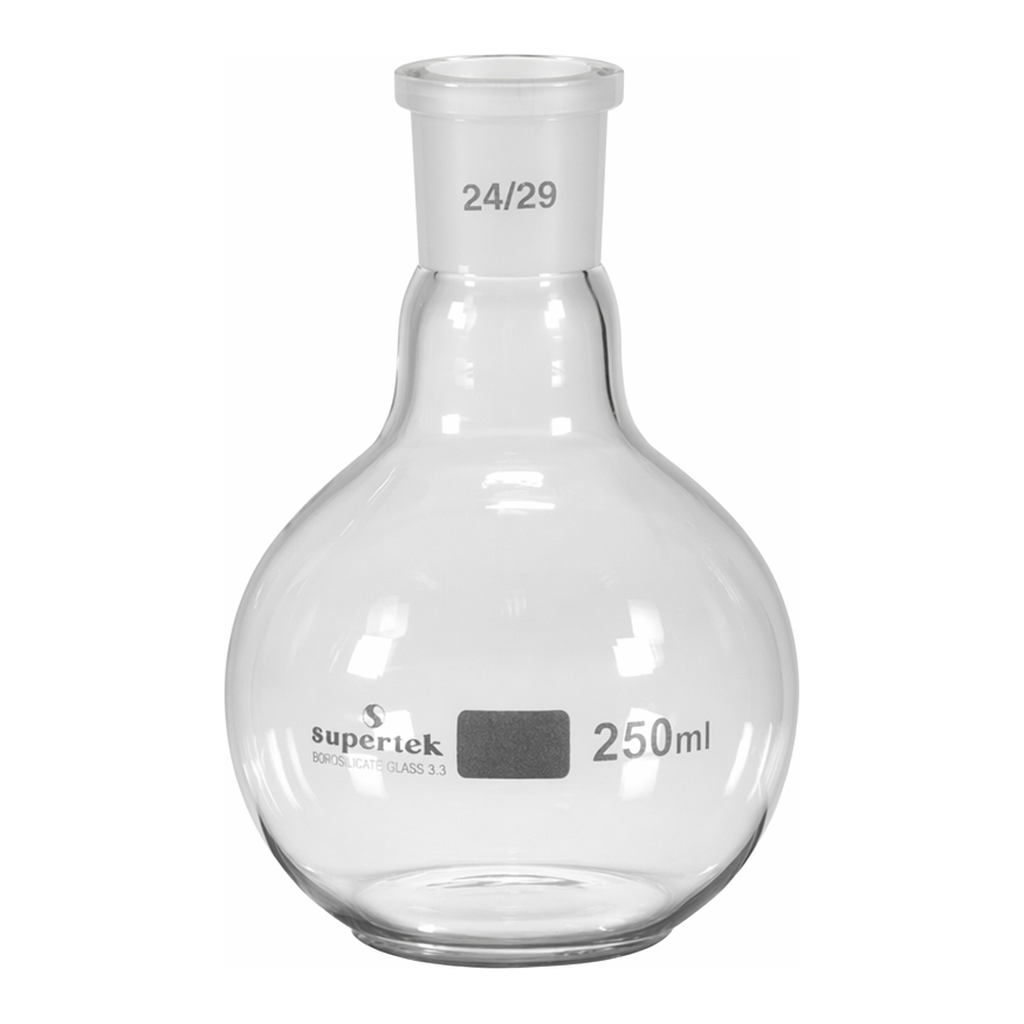 Supertek Flask, Flat Bottom, Single Neck
