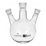 Supertek Flask, Round Bottom, Three Necks At Angle