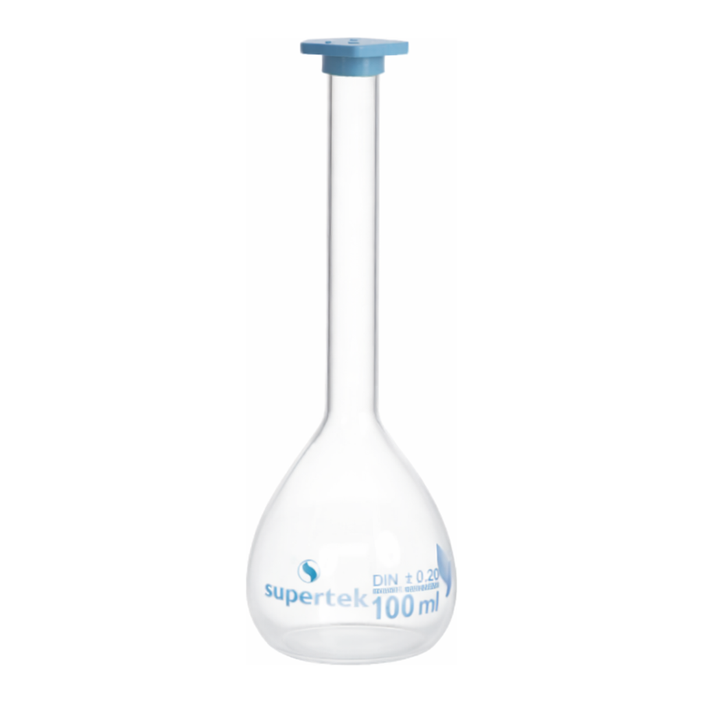 Supertek Flask Volumetric, Clear Glass Class B (DIN)