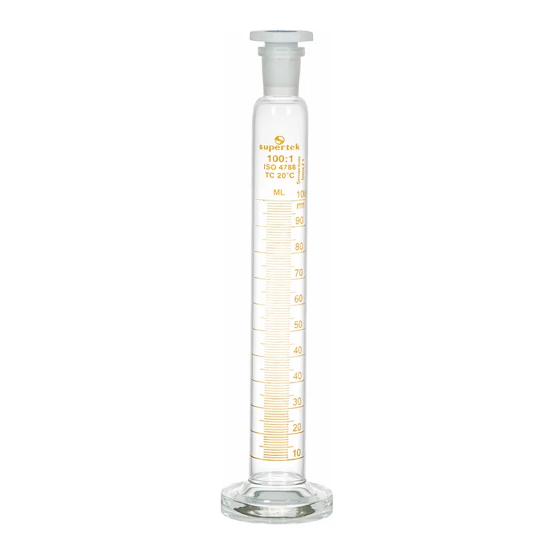 Supertek Measuring Cylinder, With Stoppers, Round Base, Class B (DIN)