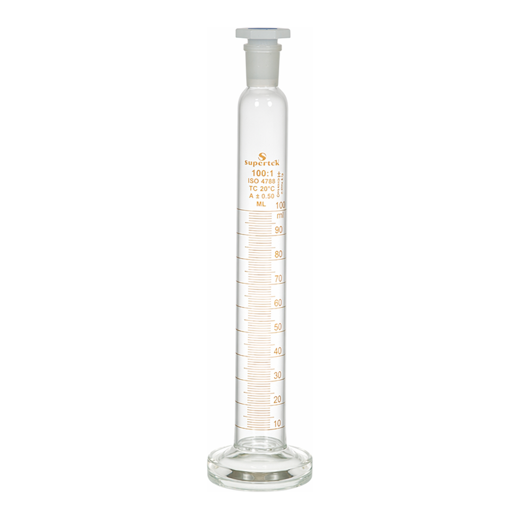 Supertek Measuring Cylinder, With Stoppers,  Class B (DIN)