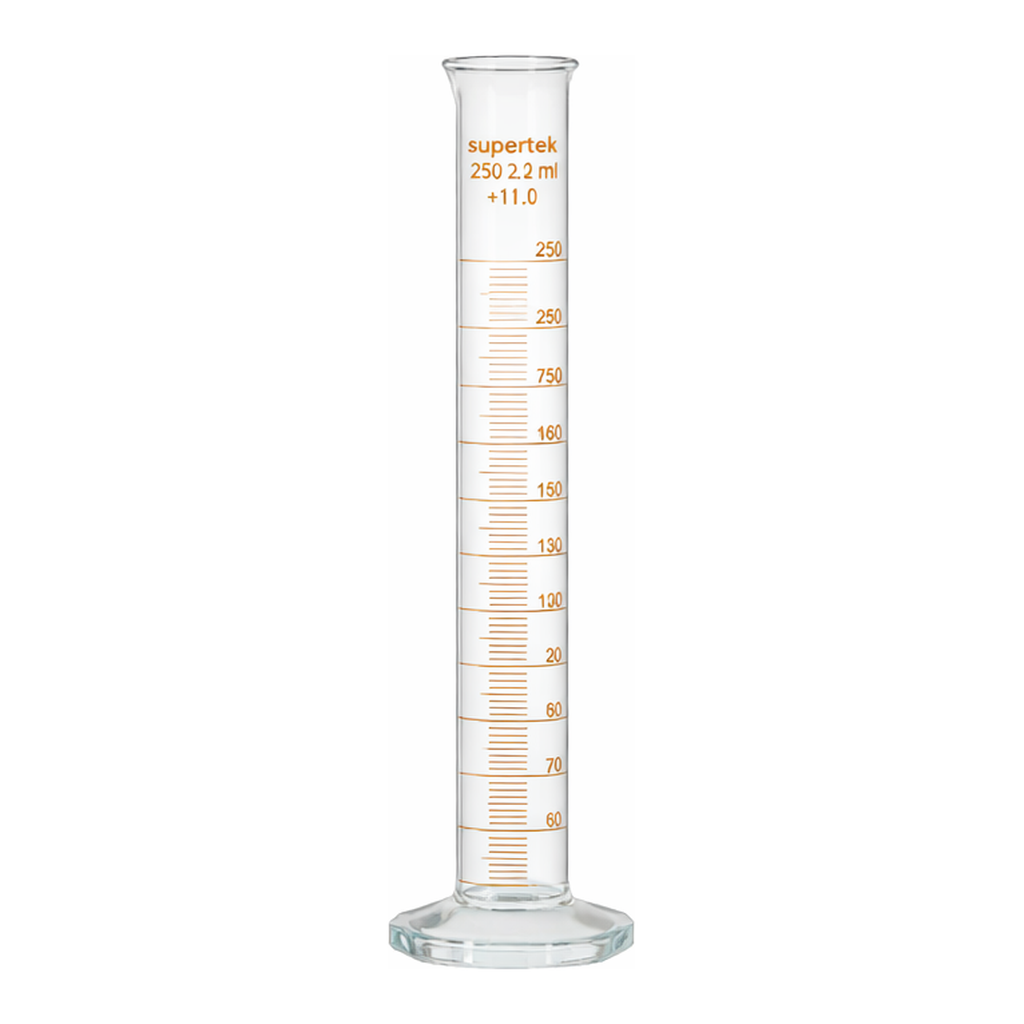 Supertek Measuring Cylinder, Hex Base, Class A (DIN)