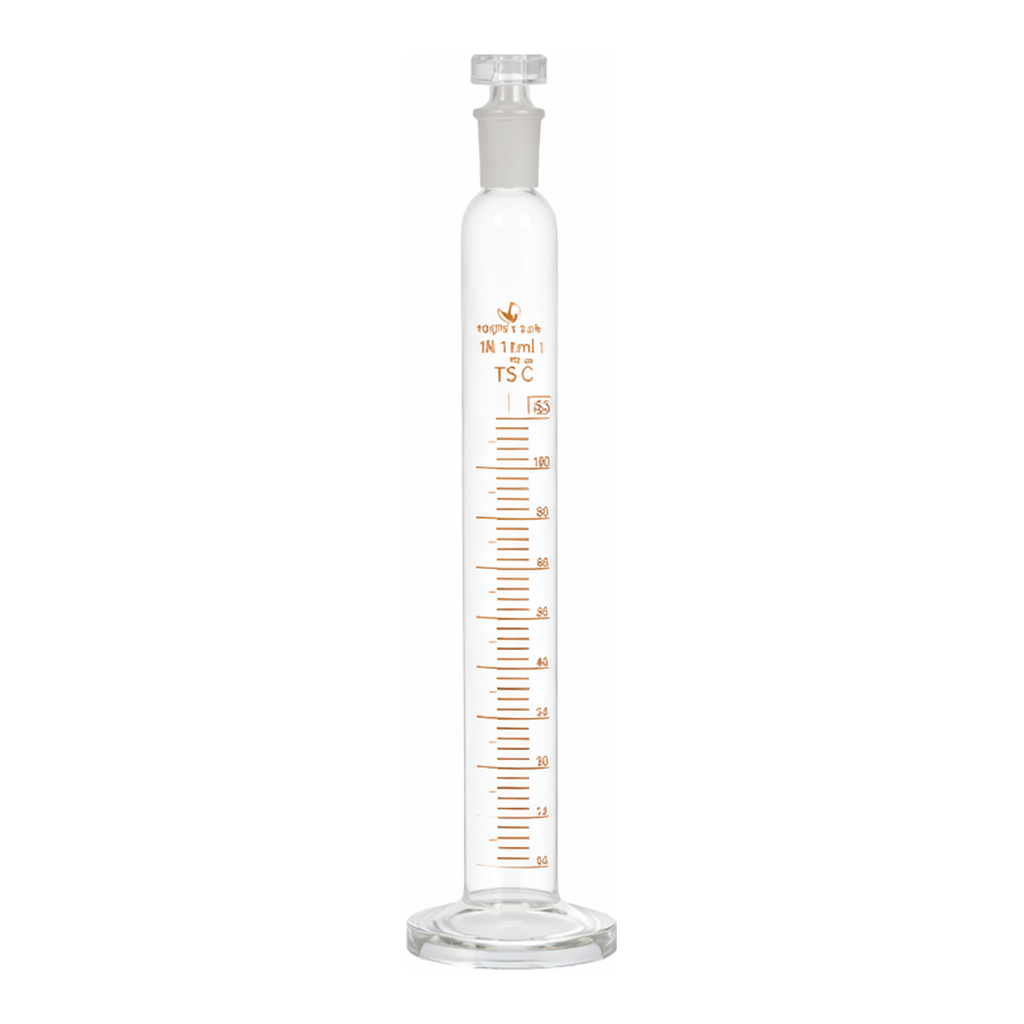 Supertek Measuring Cylinder With Round Glass Base And Interchangeable Glass Stopper