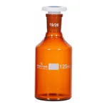 Supertek Reagent Bottle, Amber Glass, Polypropylene Stopper