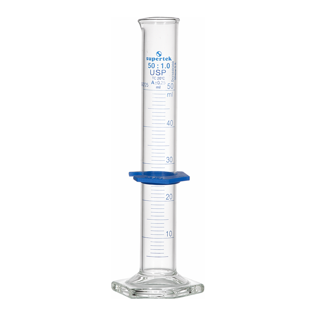 Supertek Measuring Cylinder, Hex Base, TC Class A (USP)