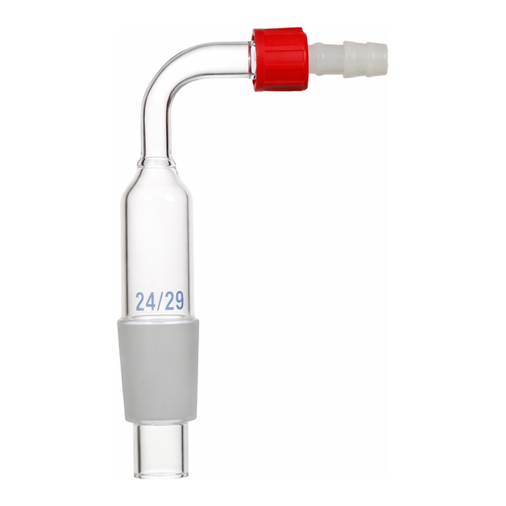 Supertek Adapter, Cone To Flexible Tubing, Right Angle Connection With Screw Thread