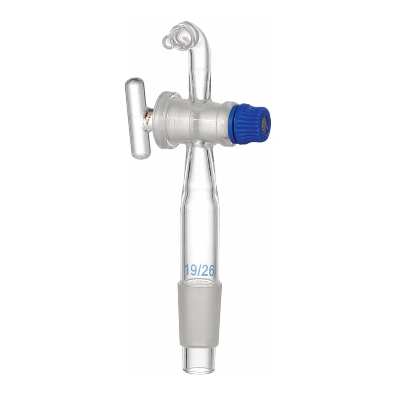 Supertek Adapter, Cone To Flexible Tubing, Right Angle Connection With Glass Stopcock