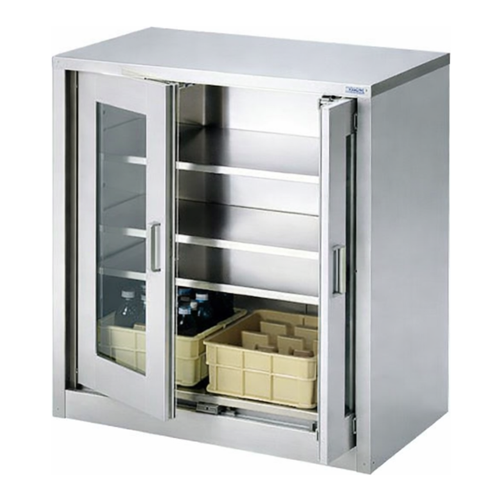 AS ONE Reagent Storage Cabinet SUS, 스테인리스 시약장, 양문투시형