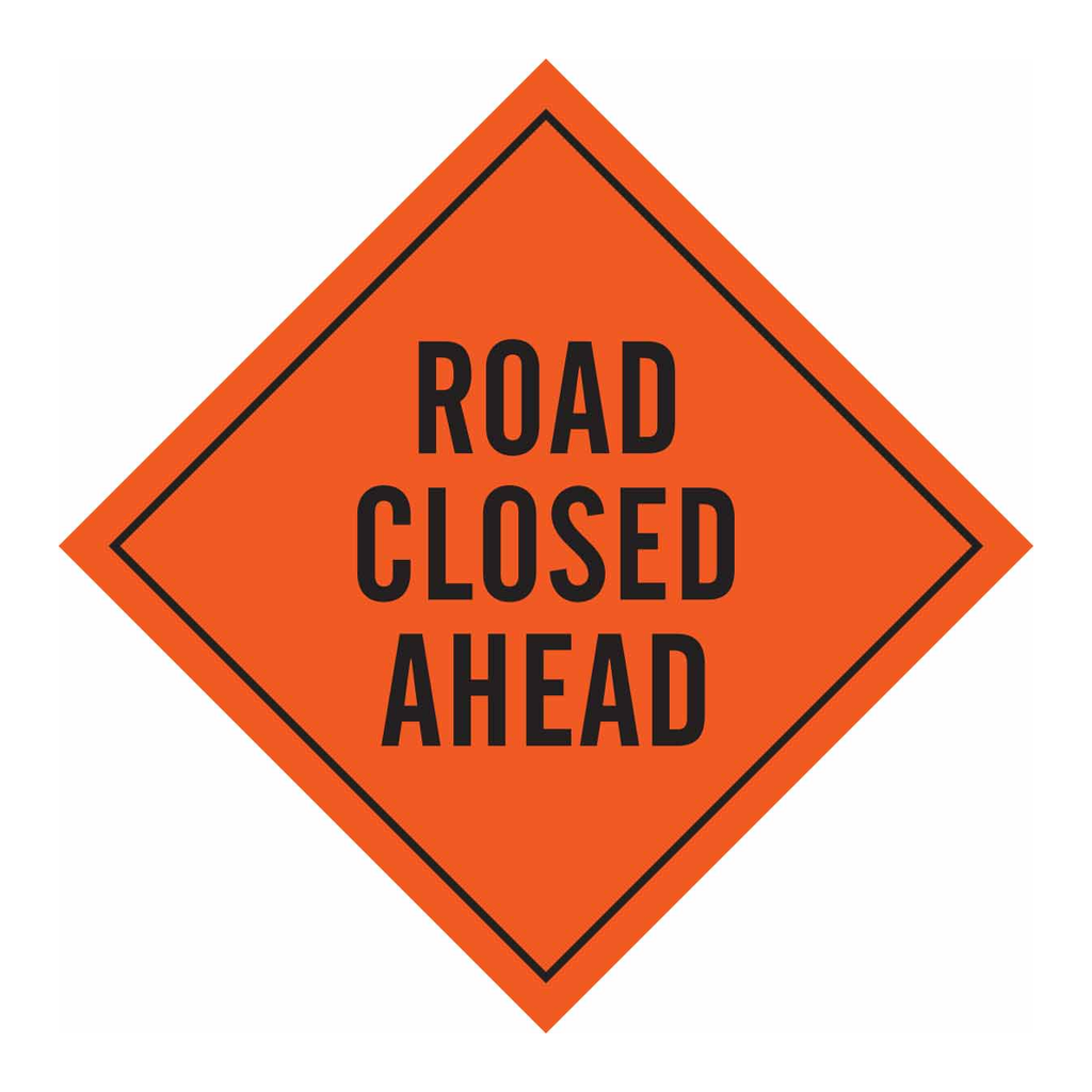 Brady Road Closed Ahead Sign