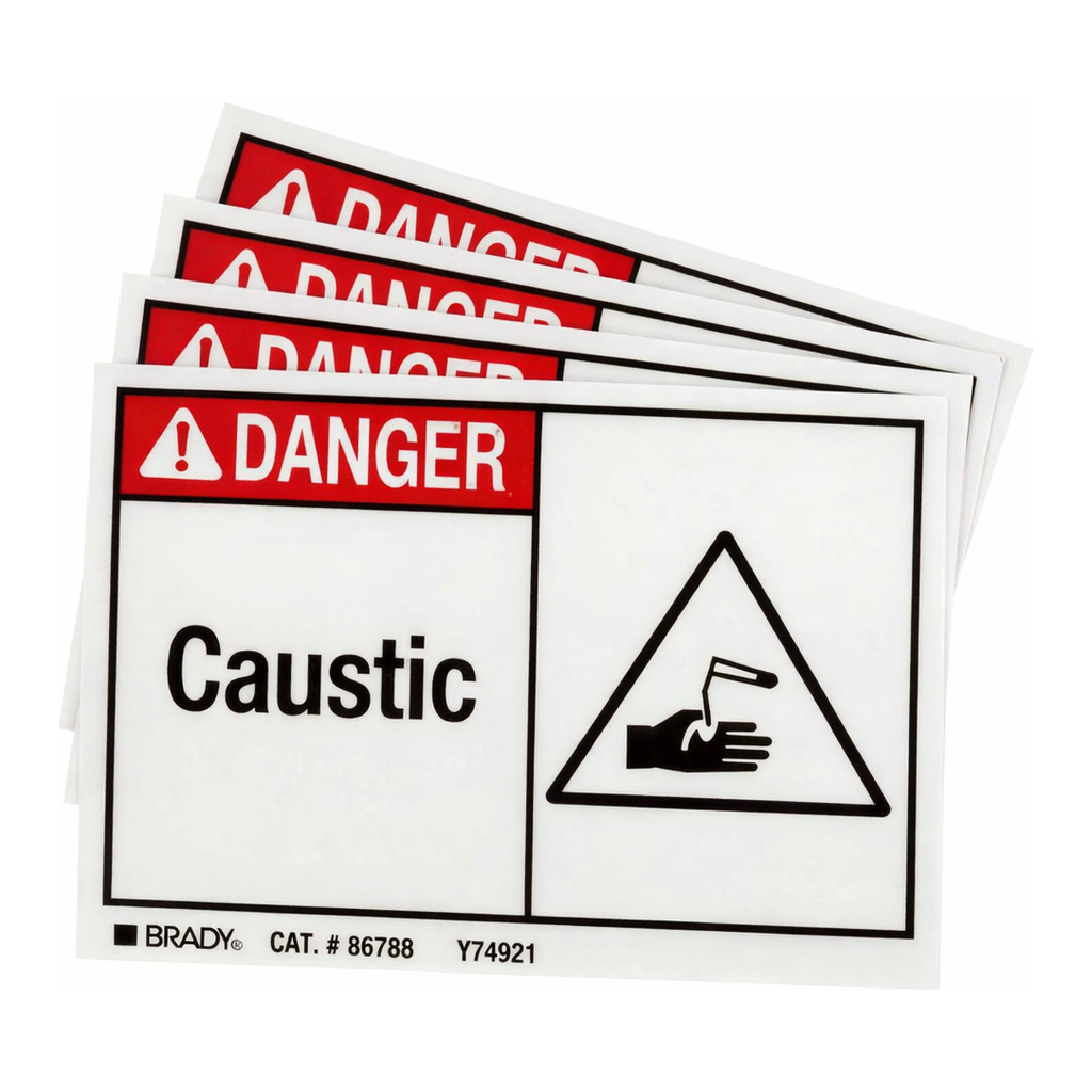 Brady DANGER Caustic Labels