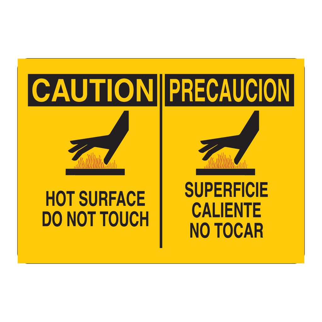 Brady Bilingual CAUTION Hot Surface Do Not Touch Sign