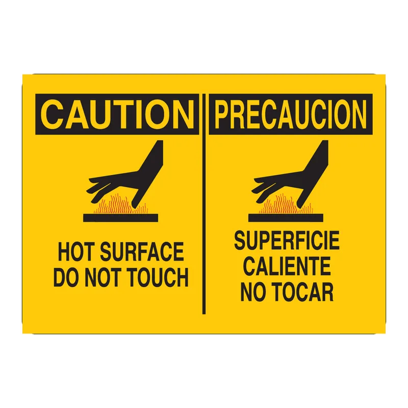 Brady Bilingual CAUTION Hot Surface Do Not Touch Sign