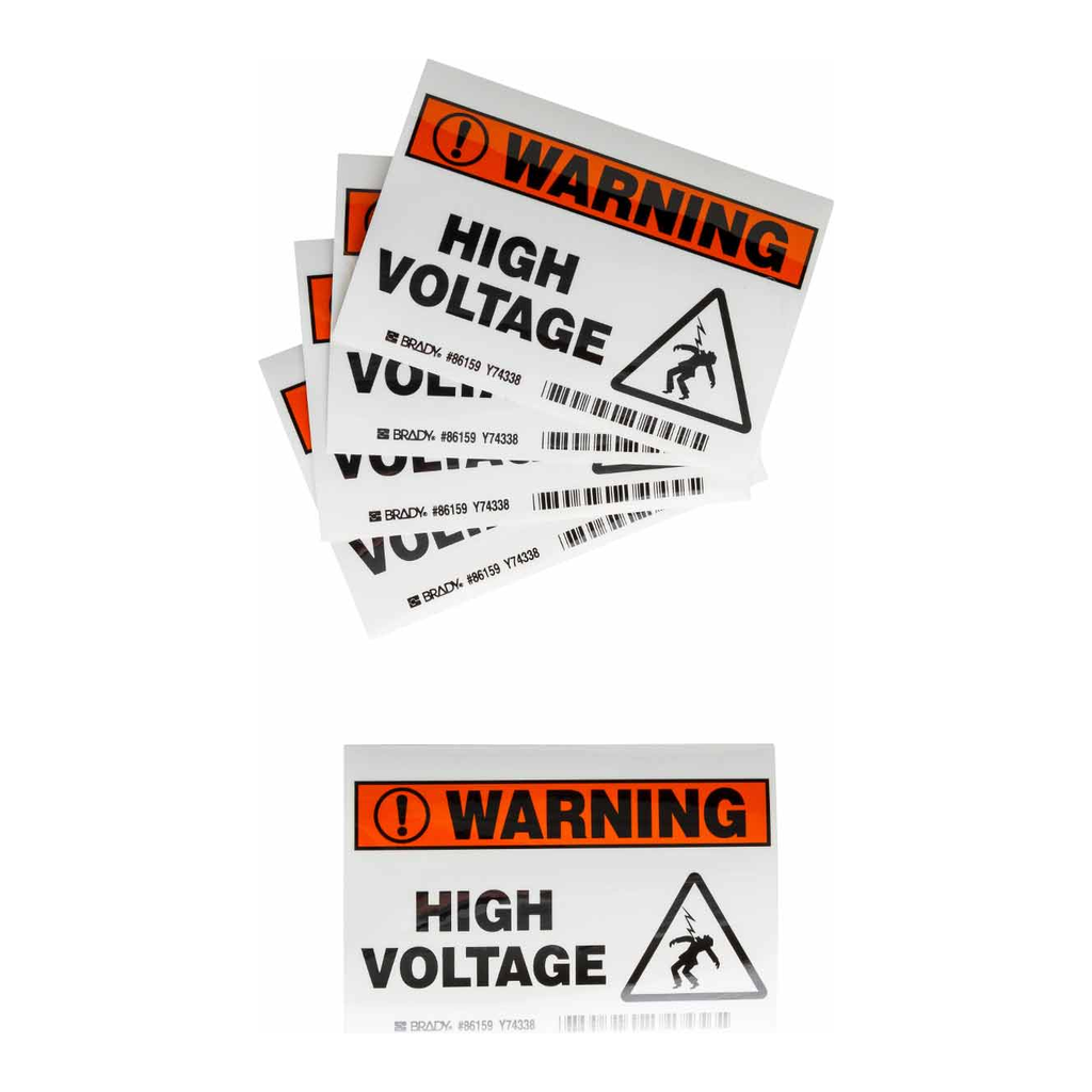 Brady WARNING High Voltage Labels