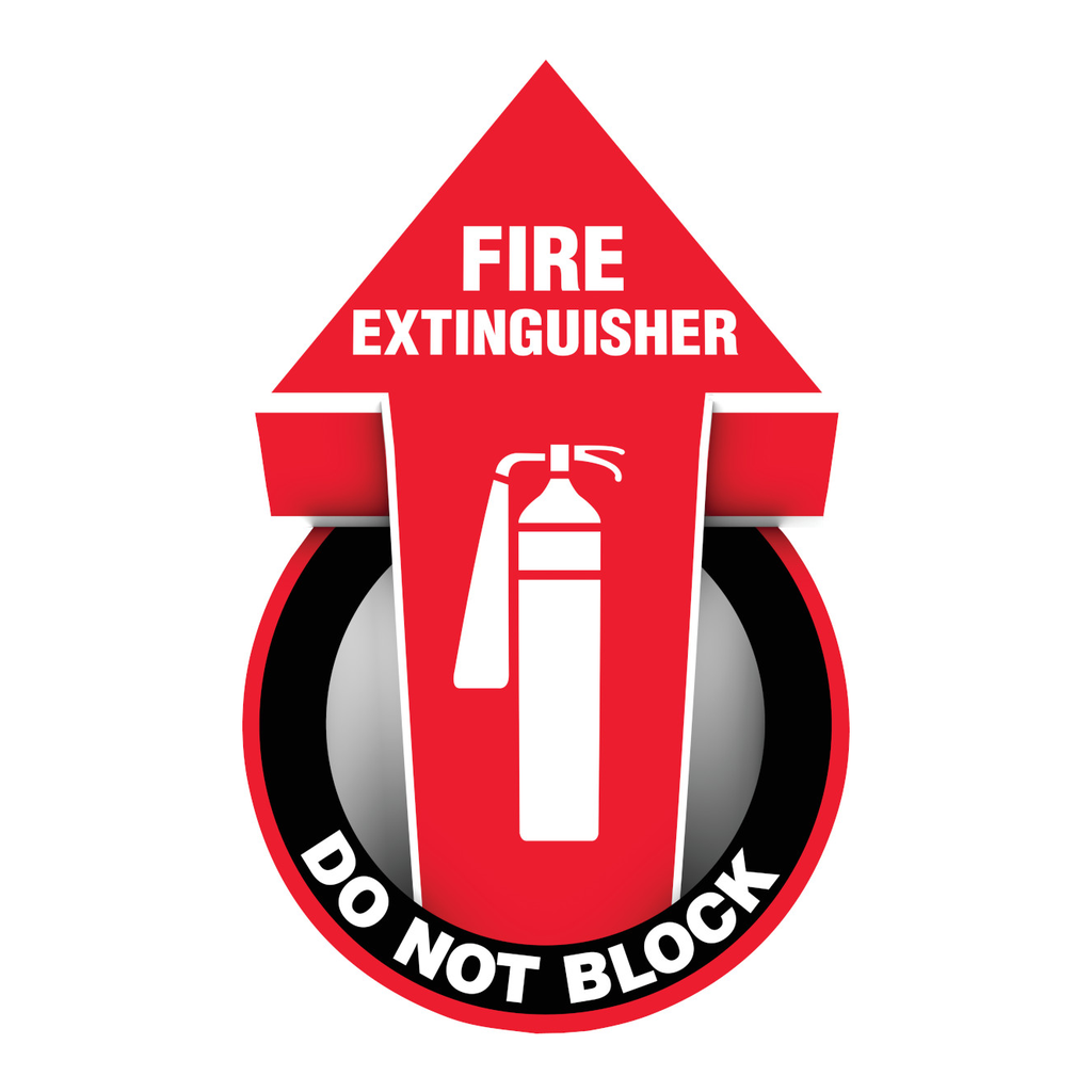 Brady Fire Extinguisher Do Not Block 3D Floor Sign