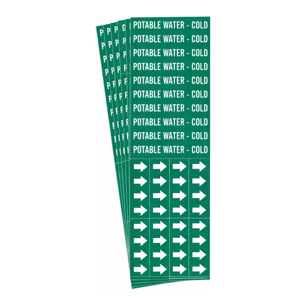 Brady POTABLE WATER - COLD Polyester Pipe Markers
