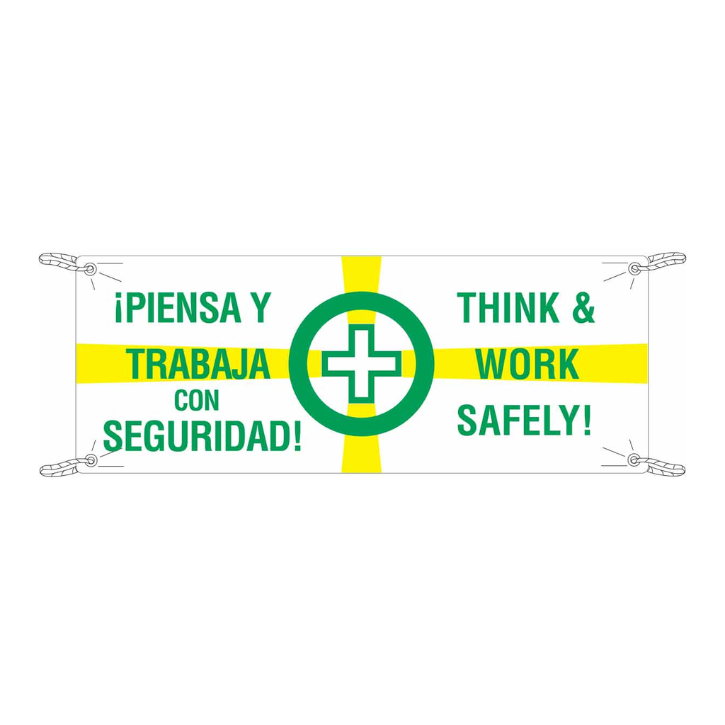 Brady Bilingual Think & Work Safely! Sign