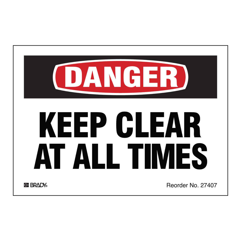 Brady Keep Clear At All Times Labels