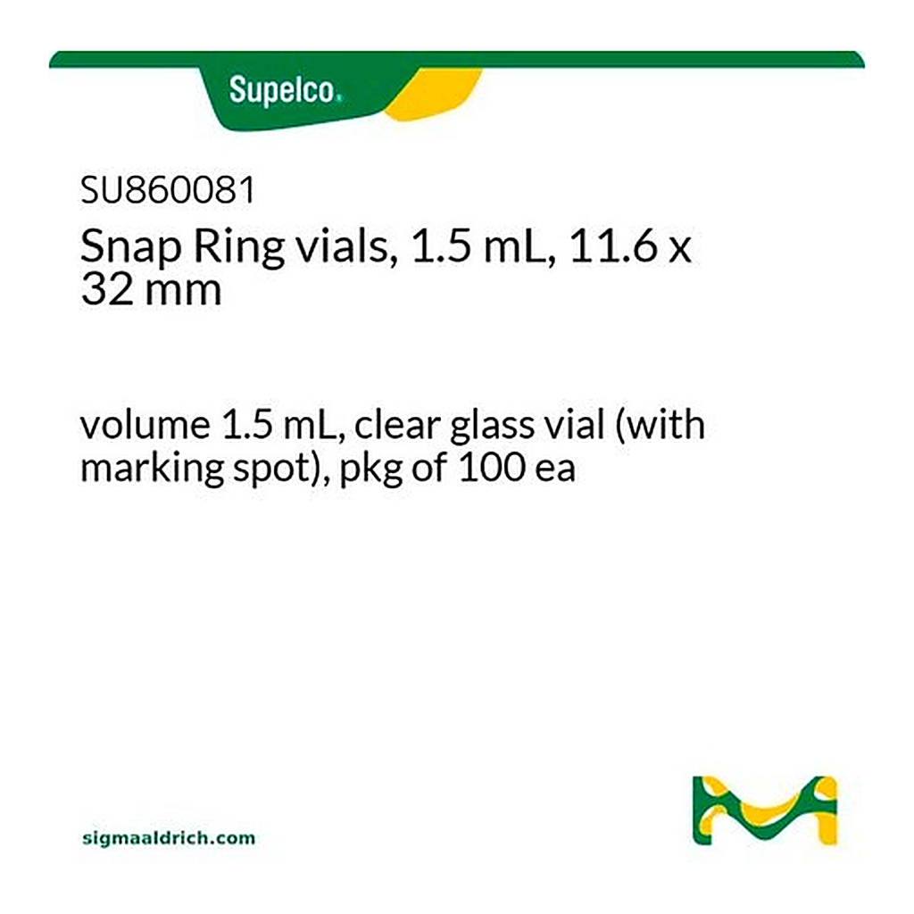 Merck Snap Ring vials, 1.5 mL, 11.6 x 32 mm