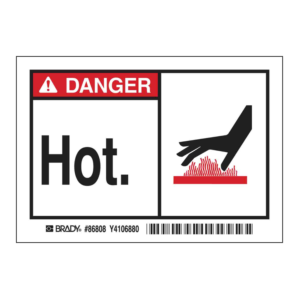 Brady DANGER Hot Labels